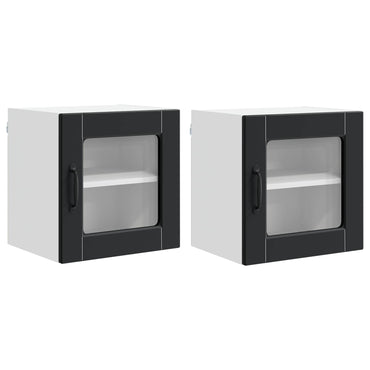 vidaXL Küchenschrank 2 pcs Schwarz 40 x 31 x 40 cm Holzwerkstoff