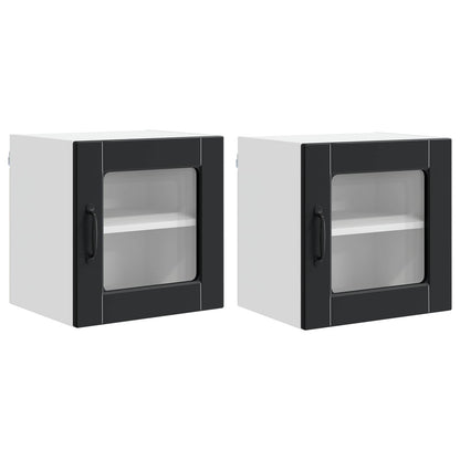 vidaXL Küchenschrank 2 pcs Schwarz 40 x 31 x 40 cm Holzwerkstoff
