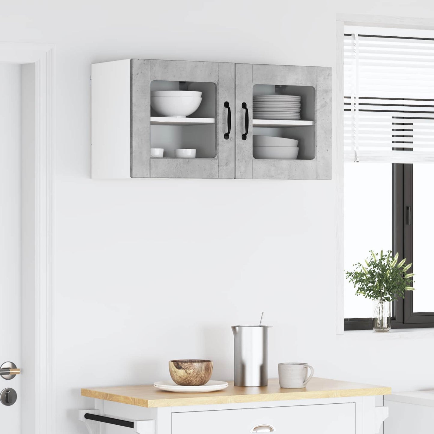 vidaXL Küchenschrank 2 pcs Beton Grau 40 x 31 x 40 cm Holzwerkstoff