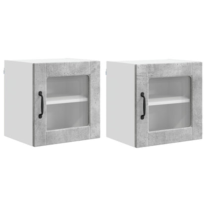 vidaXL Küchenschrank 2 pcs Beton Grau 40 x 31 x 40 cm Holzwerkstoff