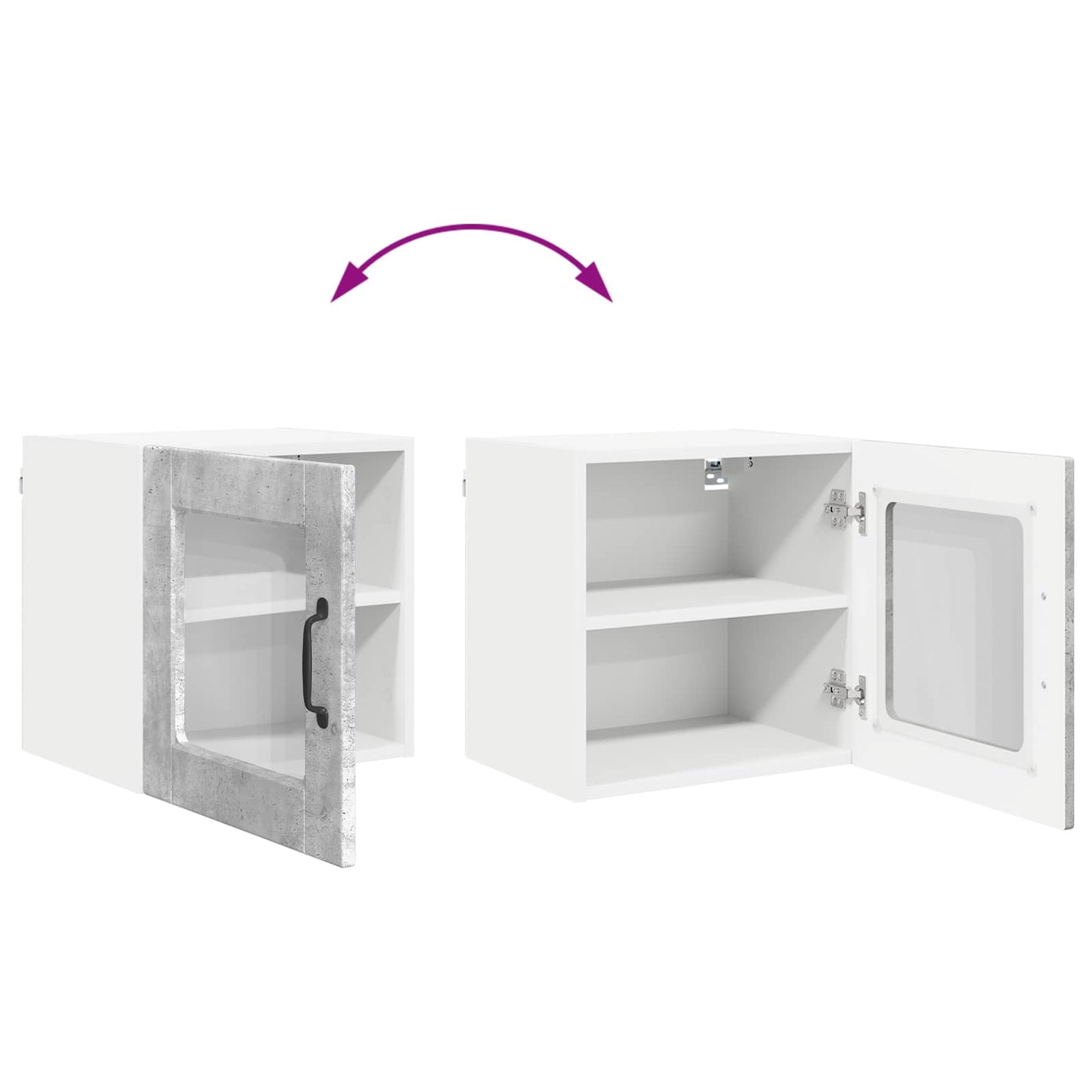 vidaXL Küchenschrank 2 pcs Beton Grau 40 x 31 x 40 cm Holzwerkstoff
