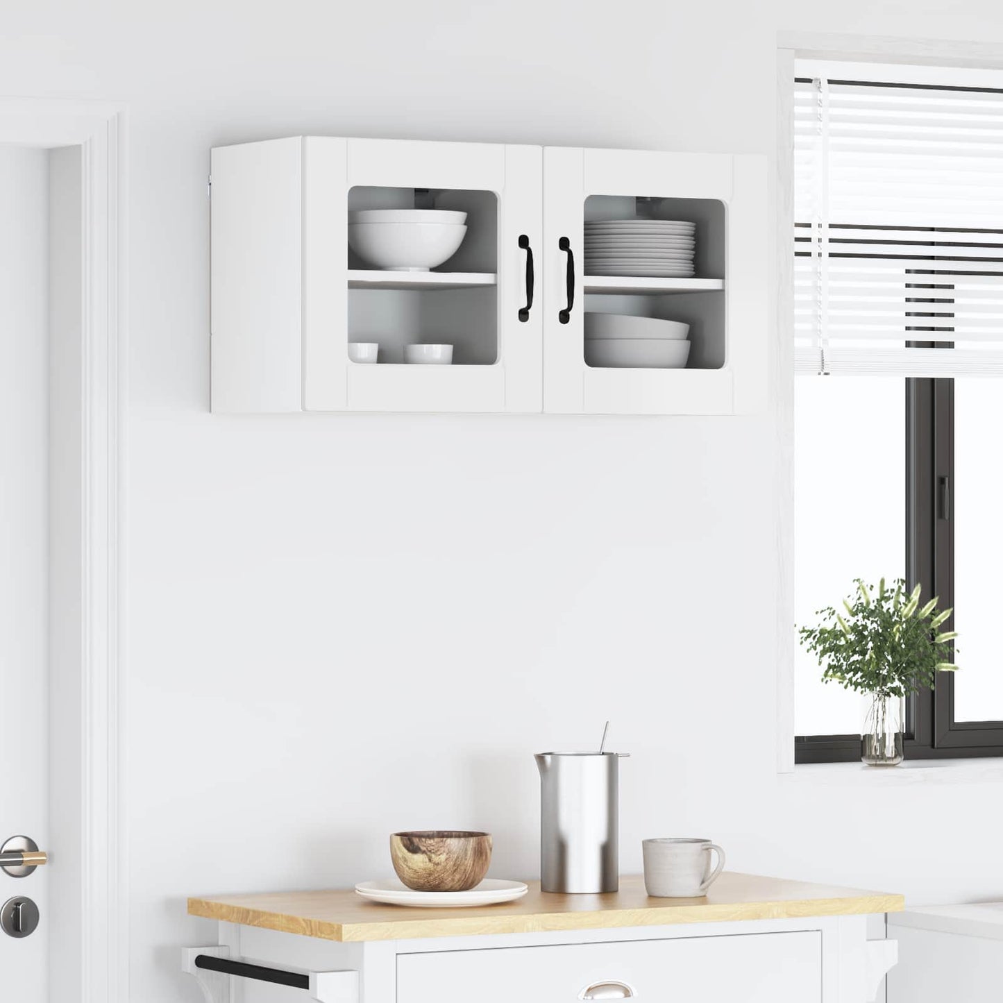 vidaXL Küchenschrank mit Regal 2 pcs Hochglanz Weiß 40 x 31 x 40 cm