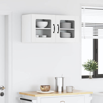 vidaXL Küchenschrank mit Regal 2 pcs Hochglanz Weiß 40 x 31 x 40 cm