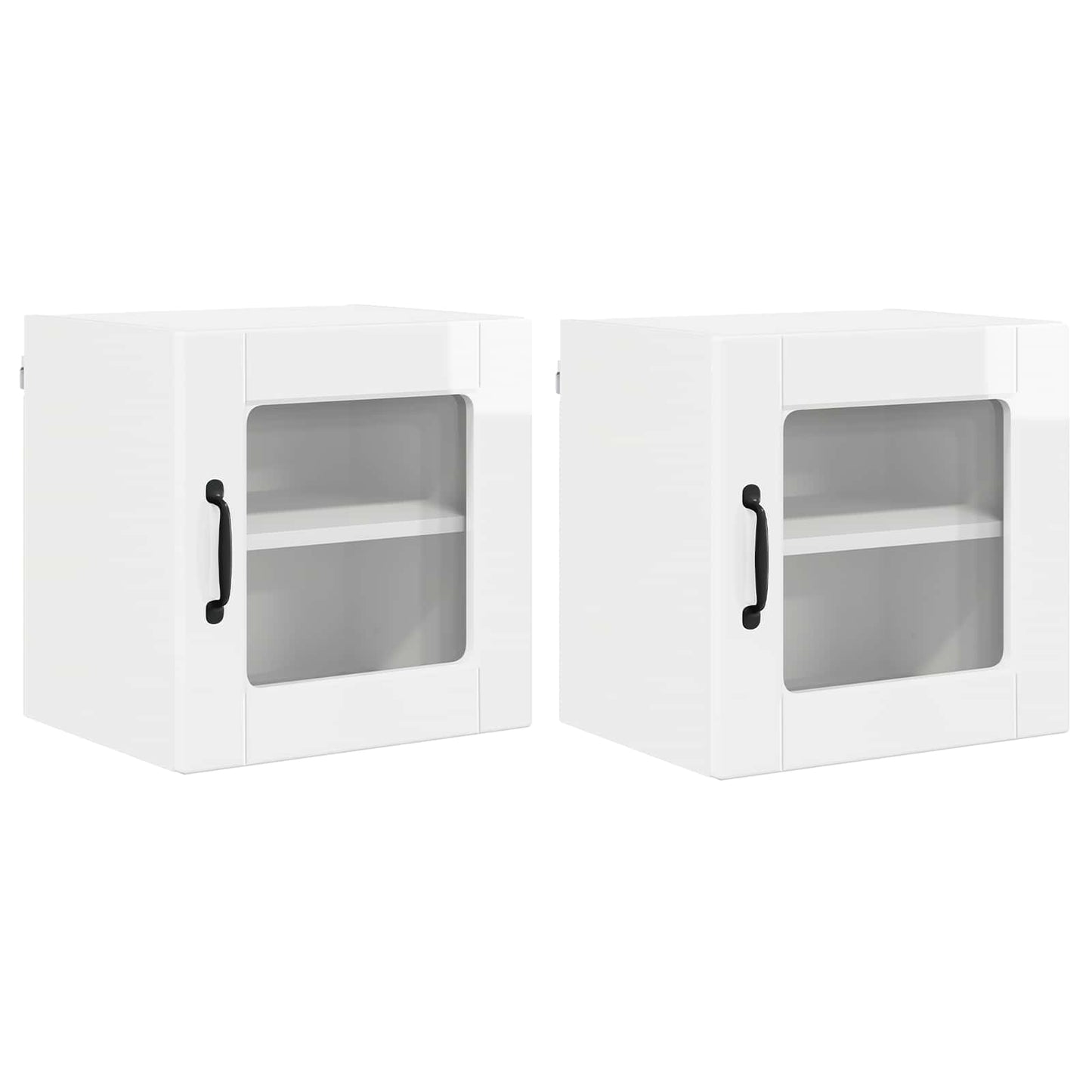 vidaXL Küchenschrank mit Regal 2 pcs Hochglanz Weiß 40 x 31 x 40 cm