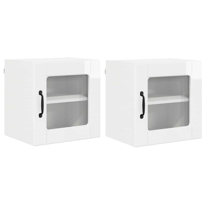 vidaXL Küchenschrank mit Regal 2 pcs Hochglanz Weiß 40 x 31 x 40 cm