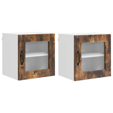 vidaXL Küchenschrank mit Regal 2 pcs Geräucherte Eiche 40 x 31 x 40 cm