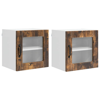 Küchenschrank mit Regal 2 pcs Geräucherte Eiche 40 x 31 x 40 cm