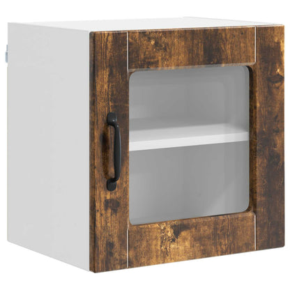 Küchenschrank mit Regal 2 pcs Geräucherte Eiche 40 x 31 x 40 cm