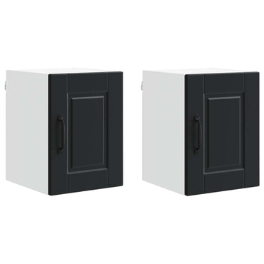 vidaXL Küchenschrank 2 pcs Schwarz 30 x 31 x 40 cm Holzwerkstoff