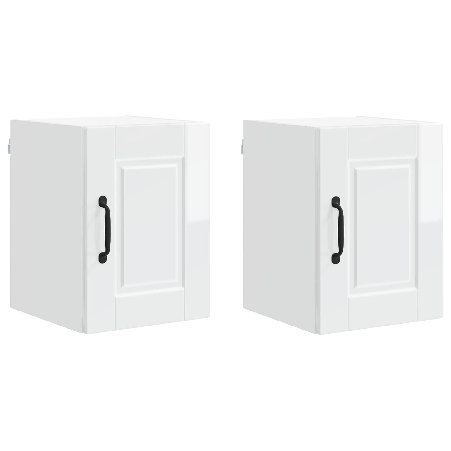 vidaXL Küchenschrank mit Regal 2 pcs Hochglanz Weiß 30 x 31 x 40 cm