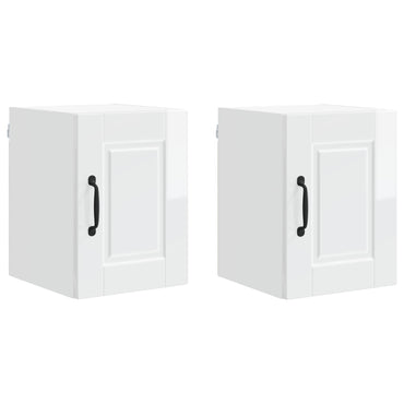 vidaXL Küchenschrank mit Regal 2 pcs Hochglanz Weiß 30 x 31 x 40 cm