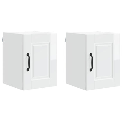 vidaXL Küchenschrank mit Regal 2 pcs Hochglanz Weiß 30 x 31 x 40 cm