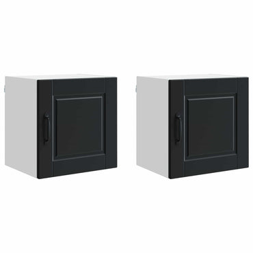 vidaXL Küchenschrank 2 pcs Schwarz 40 x 31 x 40 cm Holzwerkstoff