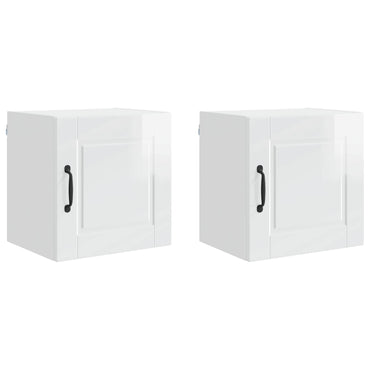 vidaXL Küchenschrank mit Regal 2 pcs Hochglanz Weiß 40 x 31 x 40 cm