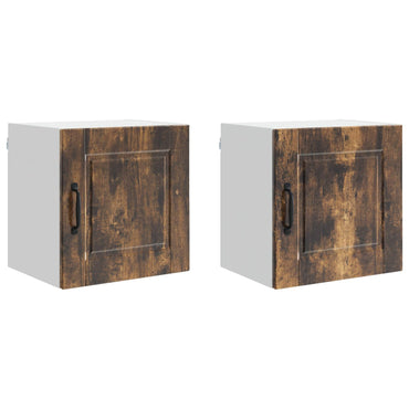vidaXL Küchenschrank mit Regal 2 pcs Geräucherte Eiche 40 x 31 x 40 cm
