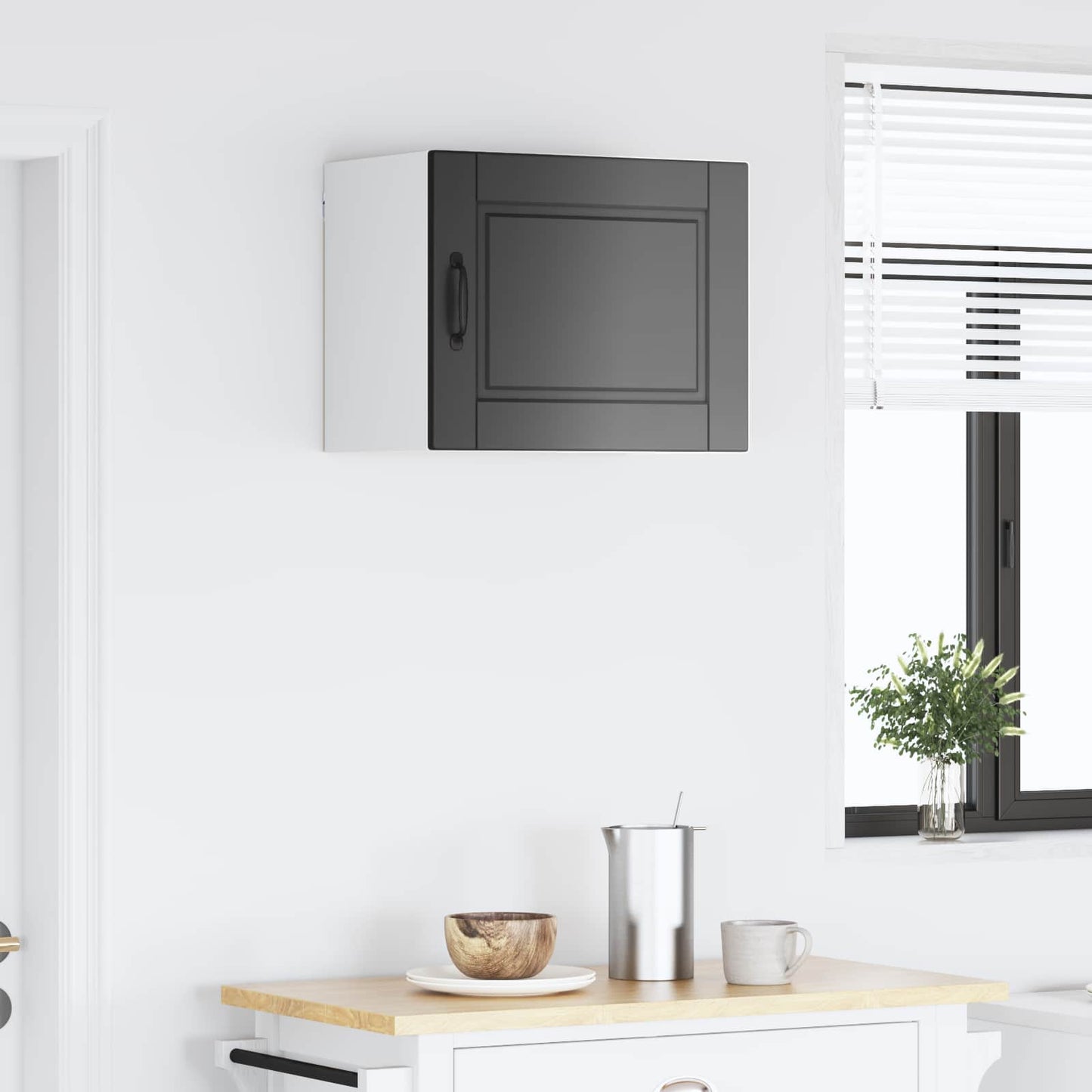 vidaXL Küchenschrank mit Regal Schwarz 50 x 31 x 40 cm Holzwerkstoff