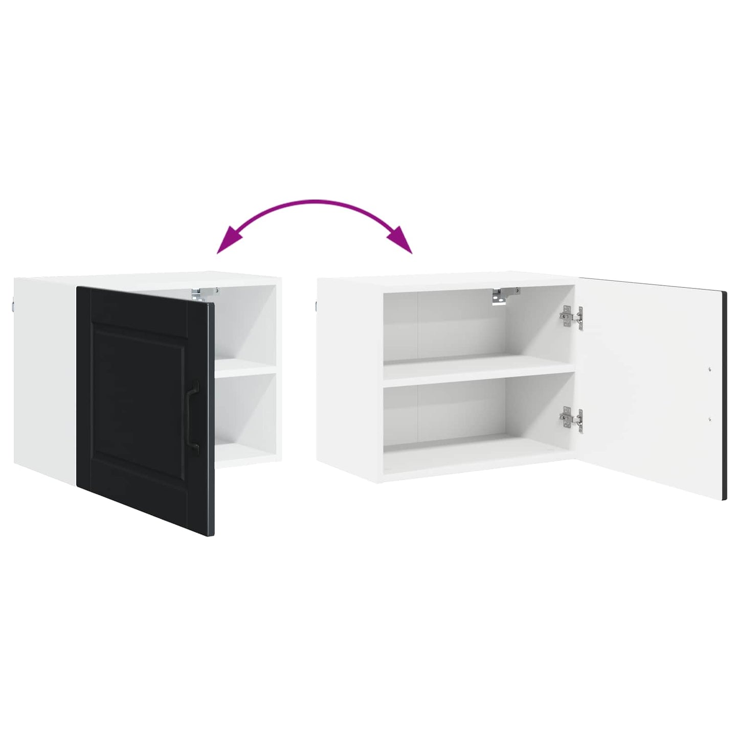 vidaXL Küchenschrank mit Regal Schwarz 50 x 31 x 40 cm Holzwerkstoff