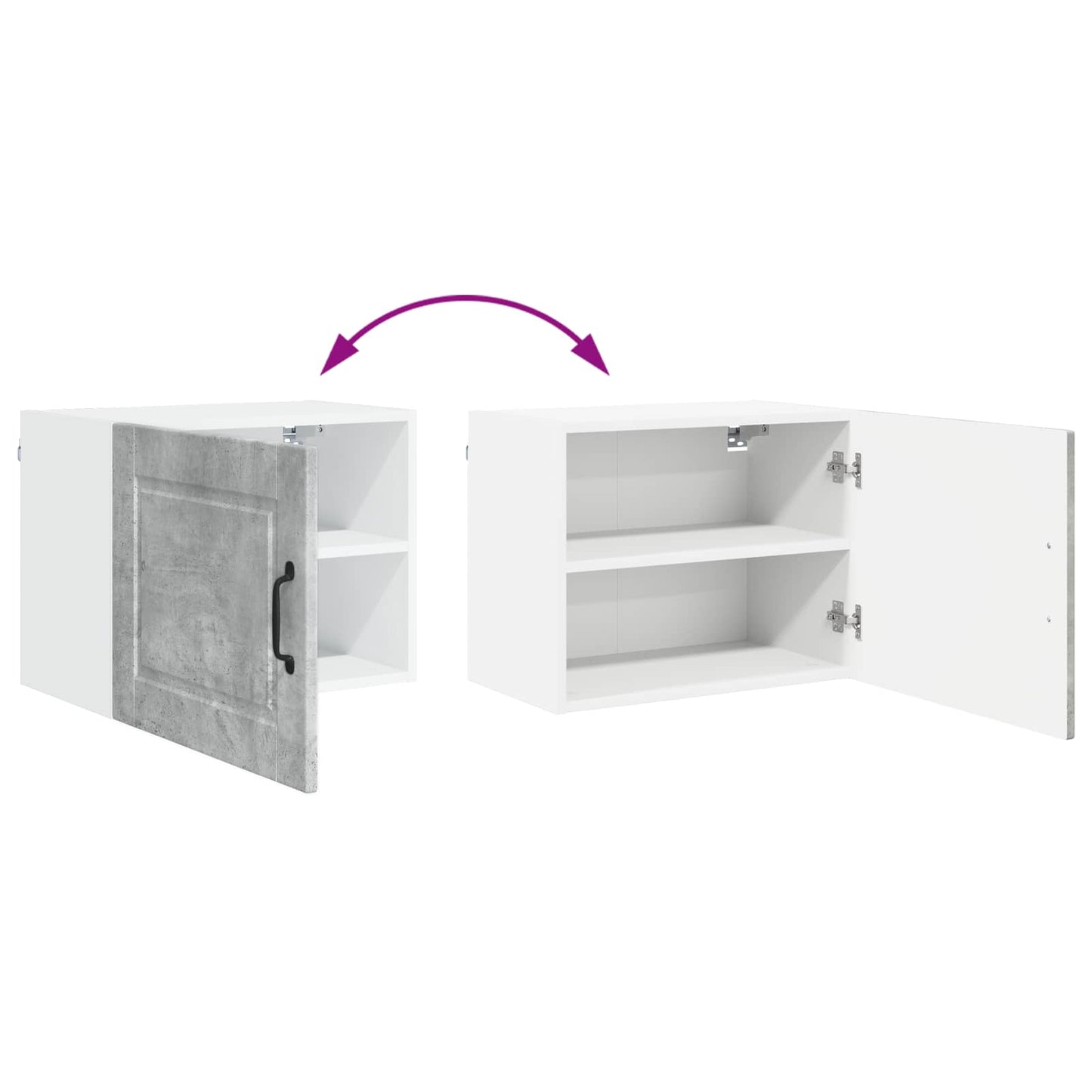 vidaXL Küchenschrank mit Tür Beton Grau 50 x 31 x 40 cm Holzwerkstoff