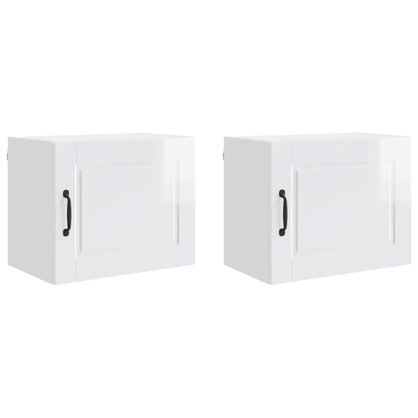 vidaXL Küchenschrank mit Regal 2 pcs Hochglanz Weiß 50 x 31 x 40 cm