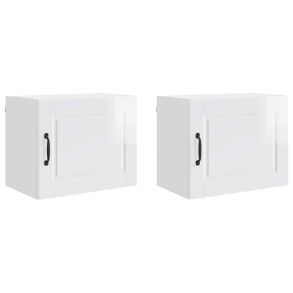 vidaXL Küchenschrank mit Regal 2 pcs Hochglanz Weiß 50 x 31 x 40 cm