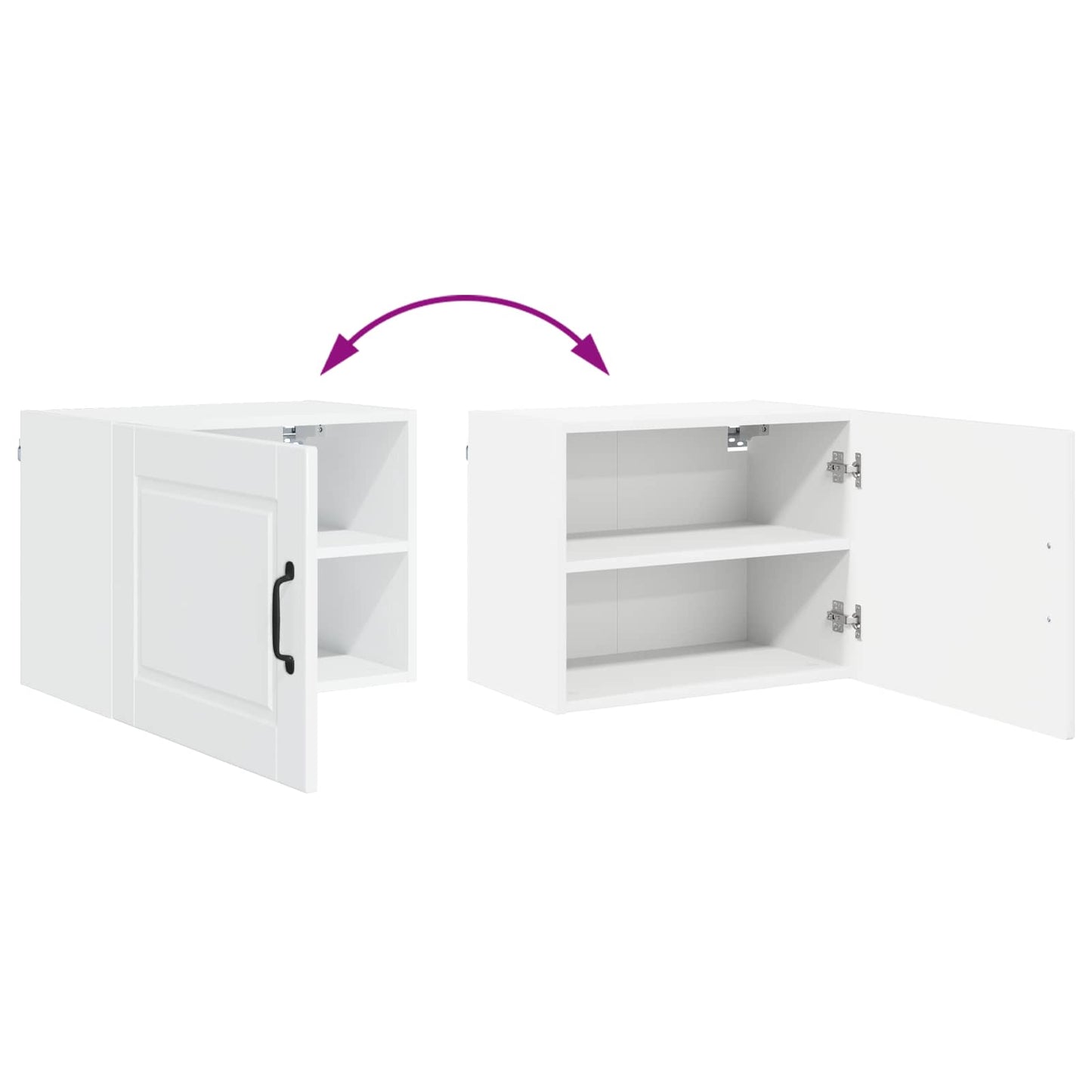 vidaXL Küchenschrank mit Regal 2 pcs Hochglanz Weiß 50 x 31 x 40 cm