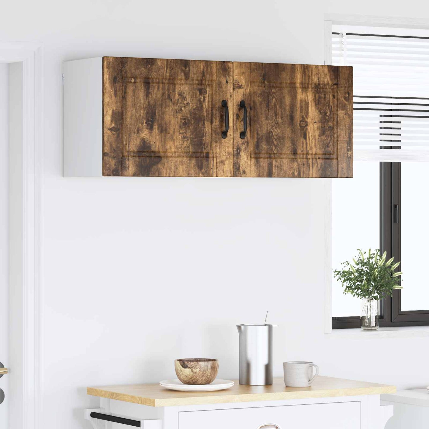 Küchenschrank mit Regal 2 pcs Geräucherte Eiche 50 x 31 x 40 cm