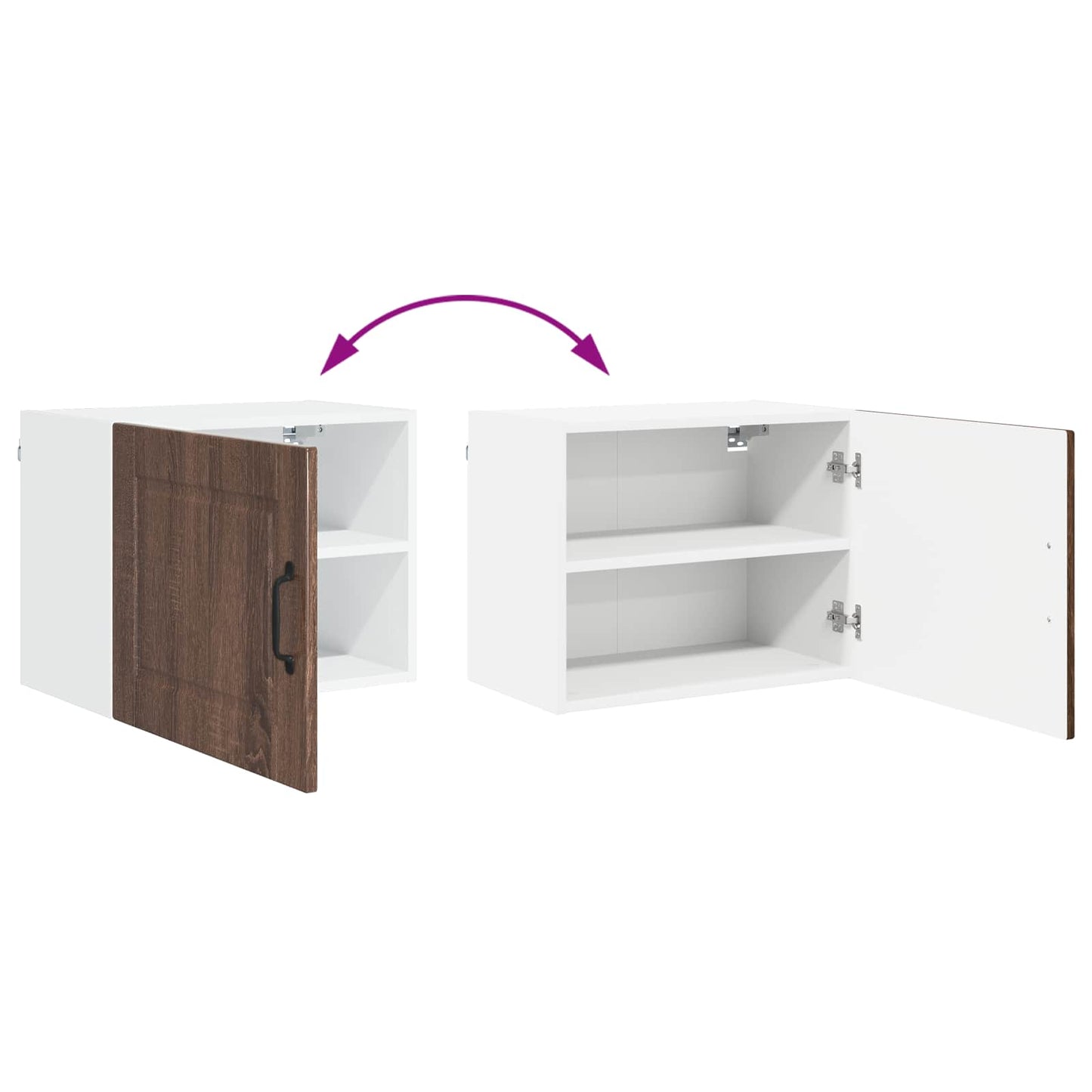 vidaXL Küchenschrank mit Tür 2 pcs Braun Eichen-Optik 50 x 31 x 40 cm