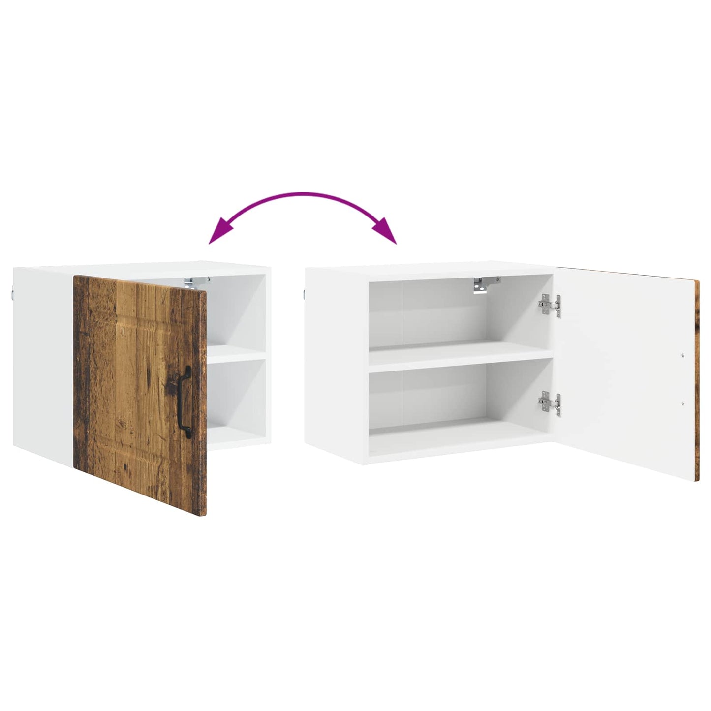 vidaXL Küchenschrank mit Regal Altholz 50 x 31 x 40 cm Holzwerkstoff