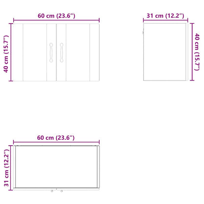 vidaXL Küchenschrank mit Regal Weiß 60 x 31 x 40 cm Holzwerkstoff