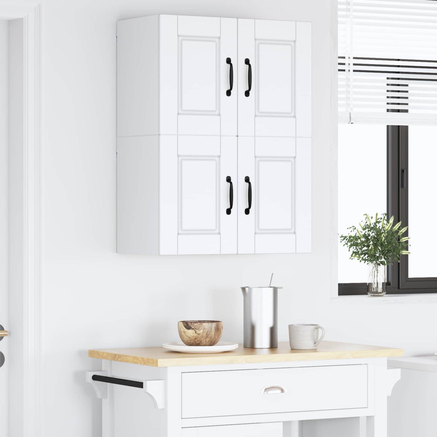 vidaXL Küchenschrank mit Tür 2 pcs Weiß 60 x 31 x 40 cm Holzwerkstoff