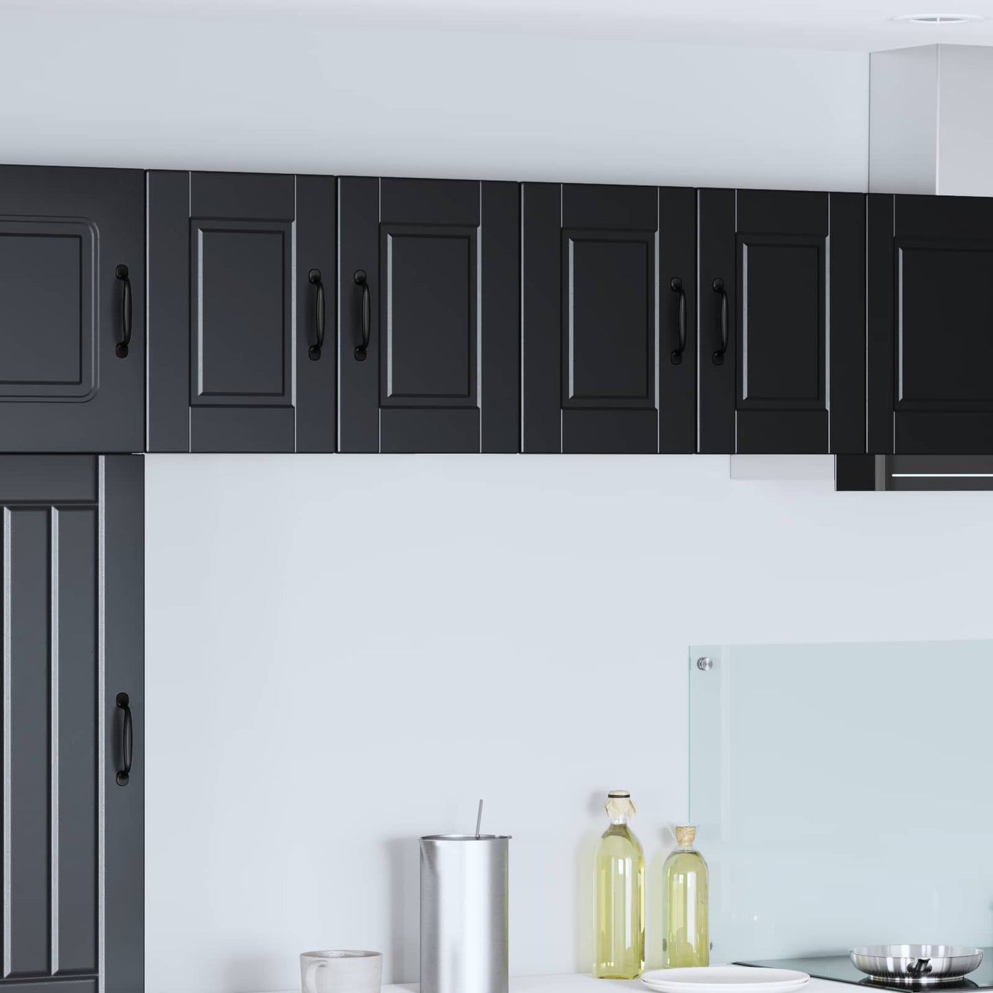 vidaXL Küchenschrank mit Regal Schwarz 60 x 31 x 40 cm Holzwerkstoff