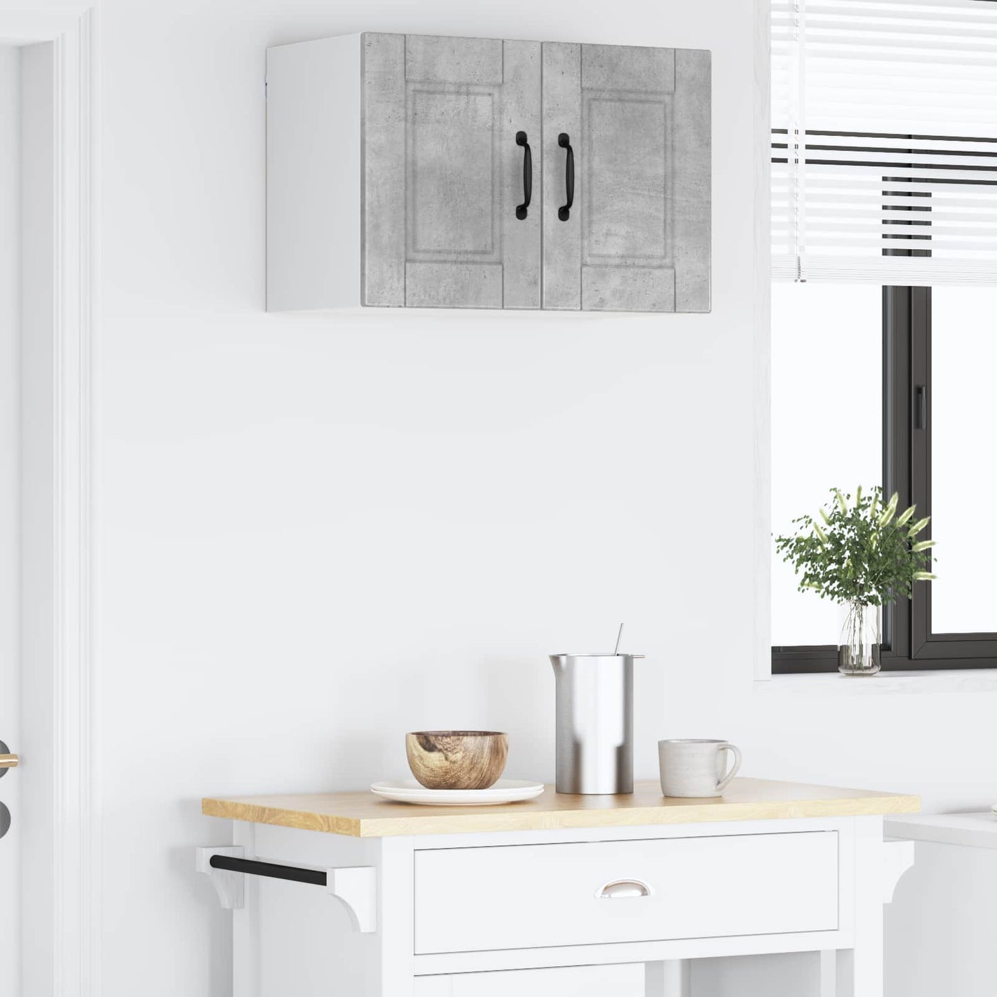 vidaXL Küchenschrank mit Tür Beton Grau 60 x 31 x 40 cm Holzwerkstoff