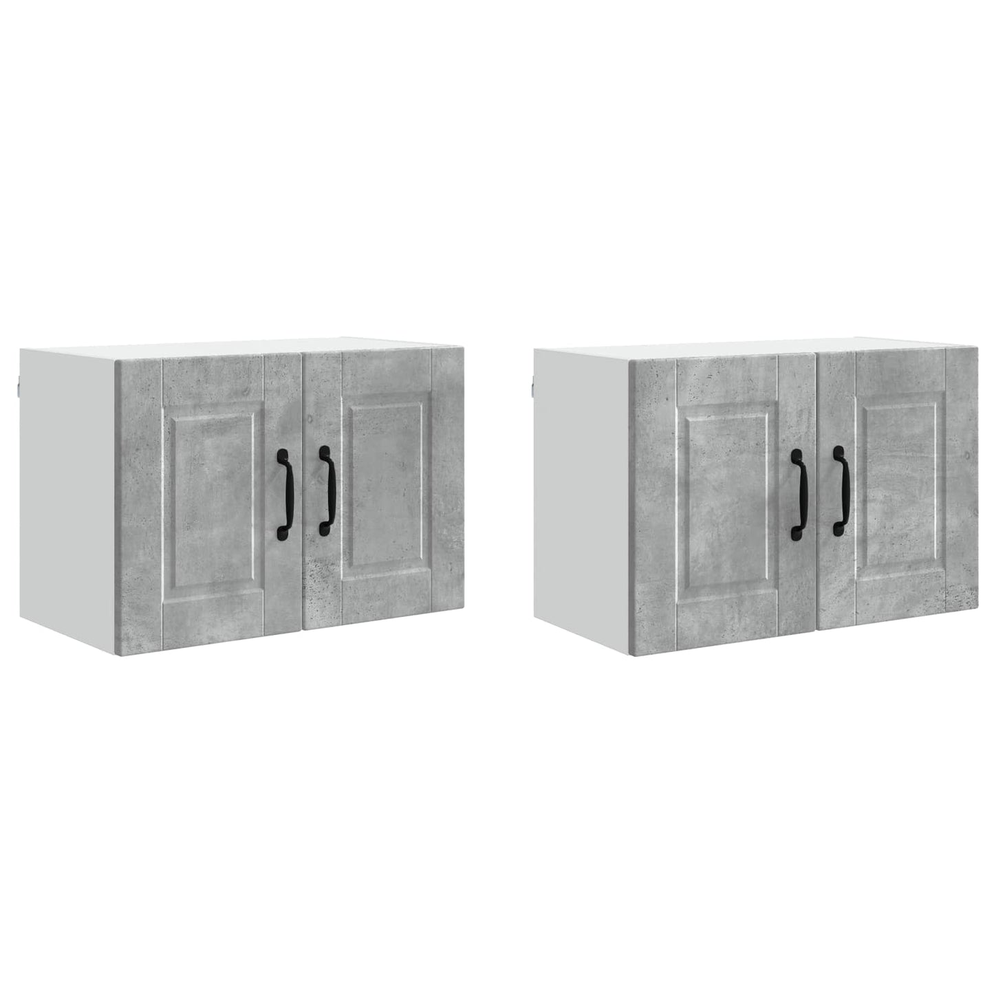 vidaXL Küchenschrank 2 pcs Beton Grau 60 x 31 x 40 cm Holzwerkstoff