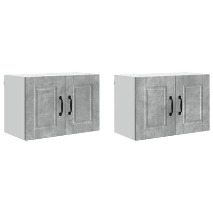 vidaXL Küchenschrank 2 pcs Beton Grau 60 x 31 x 40 cm Holzwerkstoff