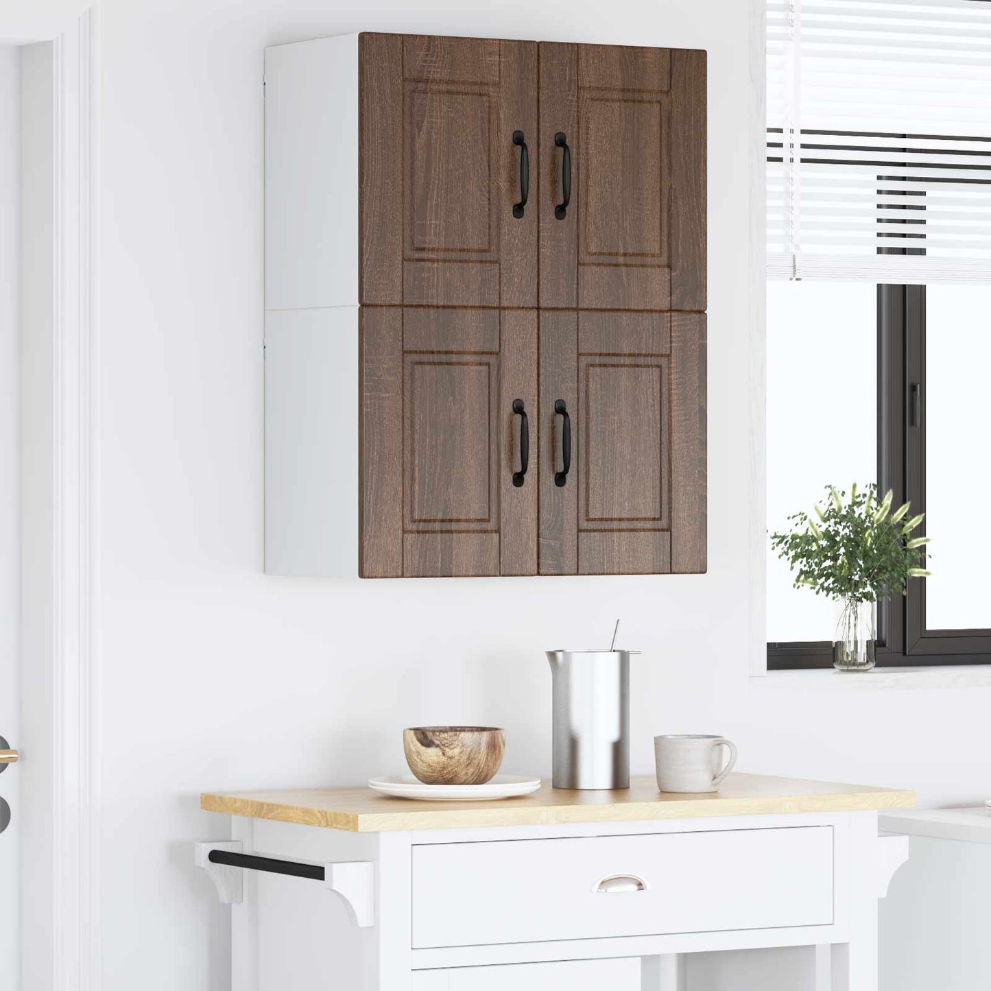 vidaXL Küchenschrank mit Tür 2 pcs Braun Eichen-Optik 60 x 31 x 40 cm