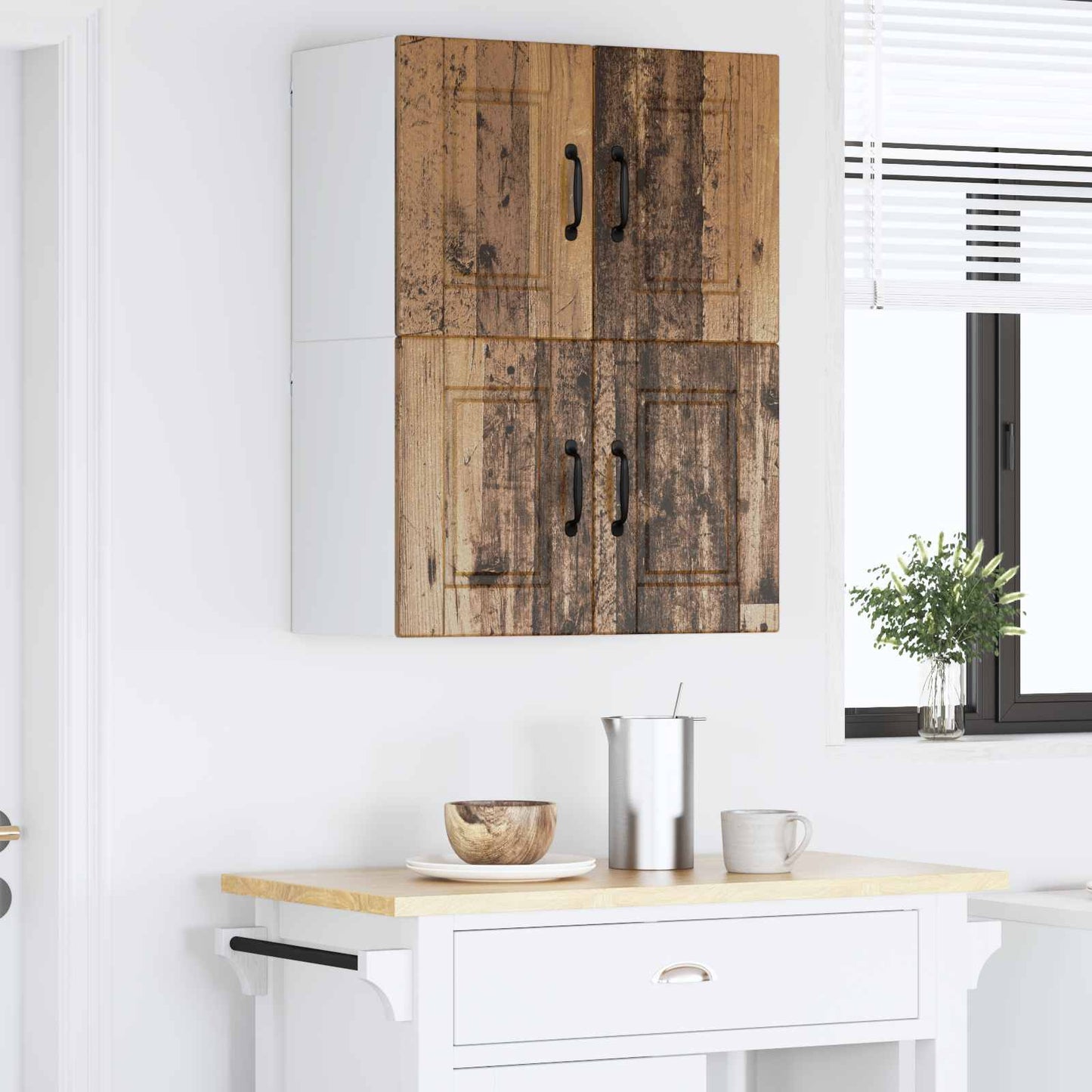 vidaXL Küchenschrank 2 pcs Altholz 60 x 31 x 40 cm Holzwerkstoff