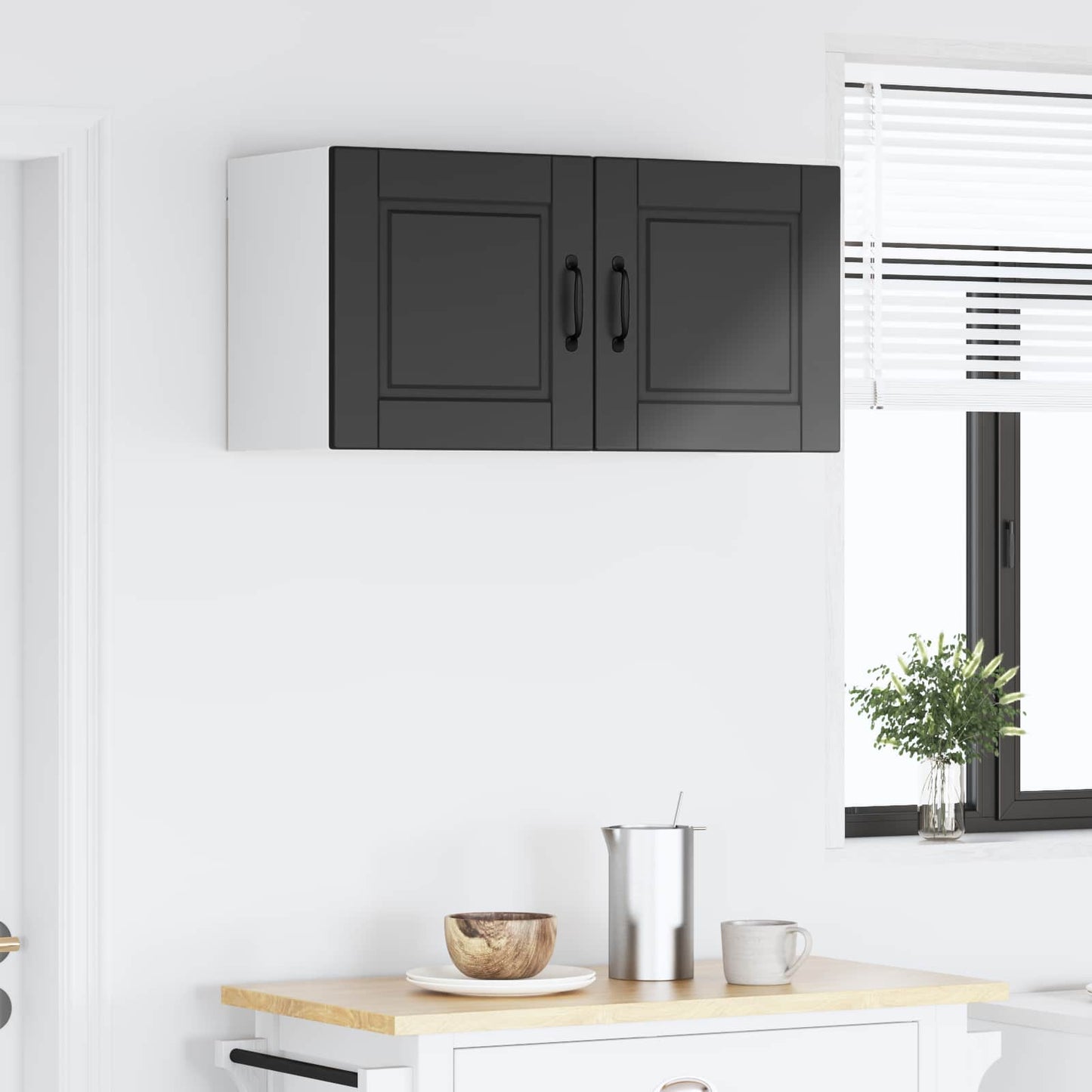 vidaXL Küchenschrank mit Regal Schwarz 80 x 31 x 40 cm Holzwerkstoff