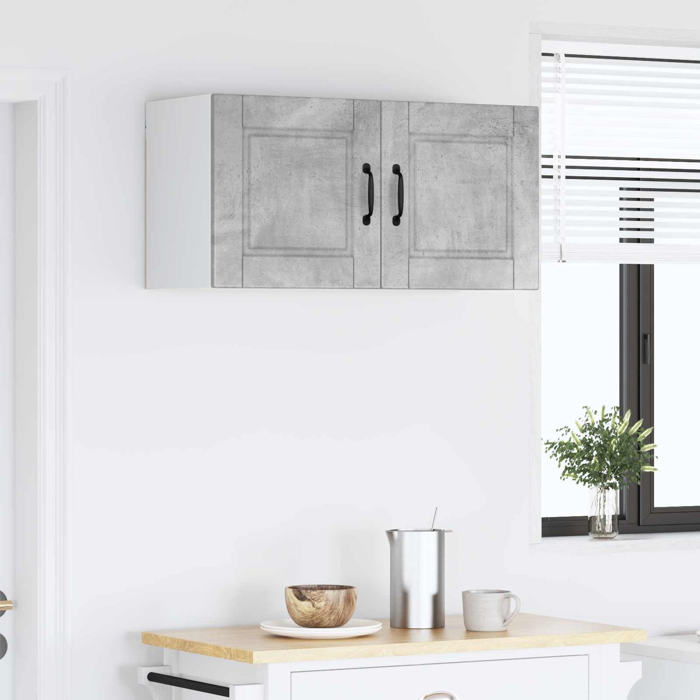vidaXL Küchenschrank mit Tür Beton Grau 80 x 31 x 40 cm Holzwerkstoff