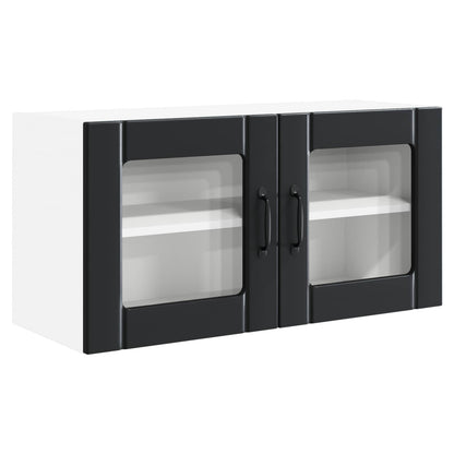 vidaXL Küchenschrank mit Regal Schwarz 80 x 31 x 40 cm Holzwerkstoff