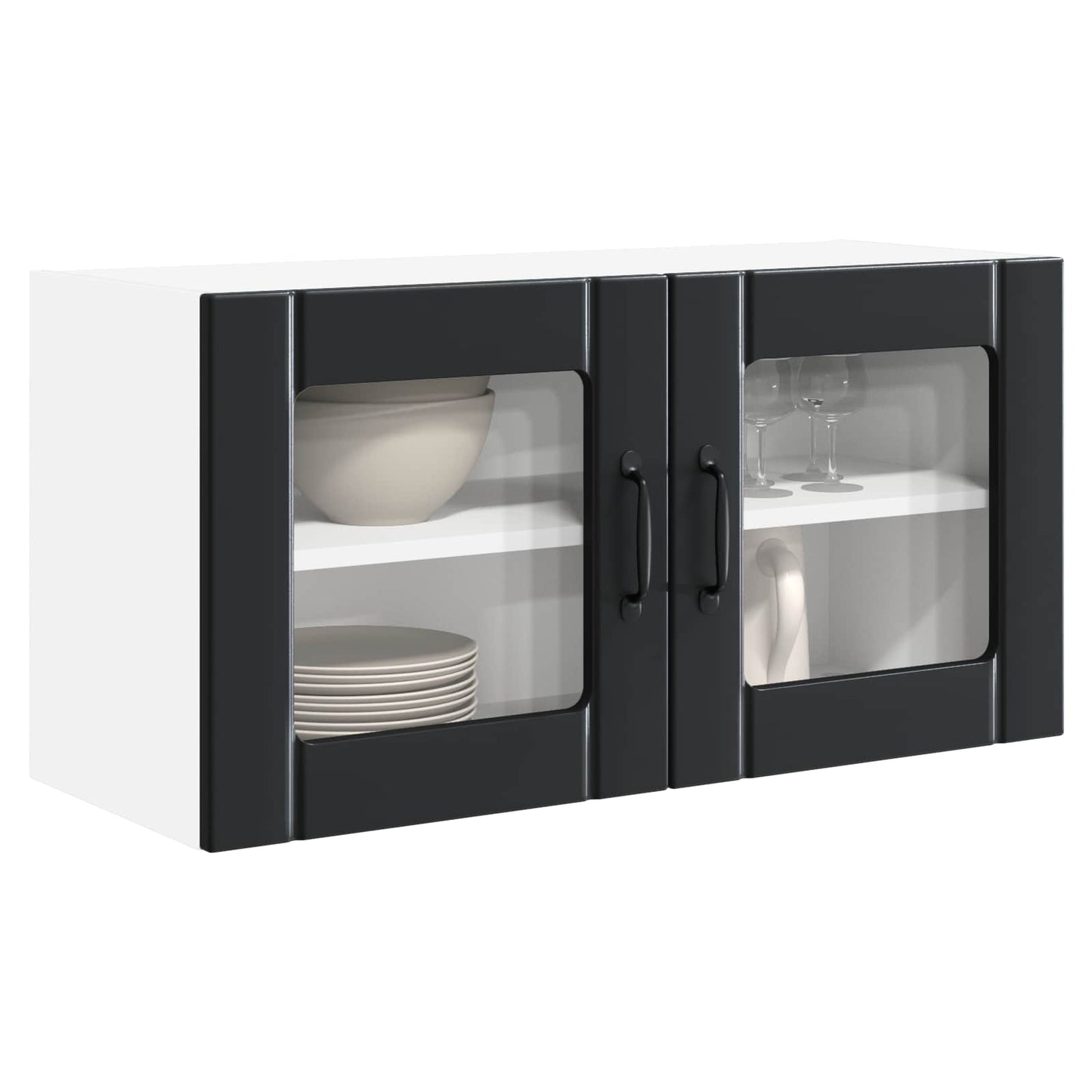 vidaXL Küchenschrank mit Regal Schwarz 80 x 31 x 40 cm Holzwerkstoff