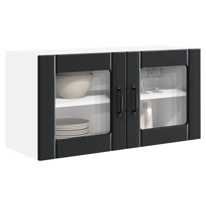 vidaXL Küchenschrank mit Regal Schwarz 80 x 31 x 40 cm Holzwerkstoff