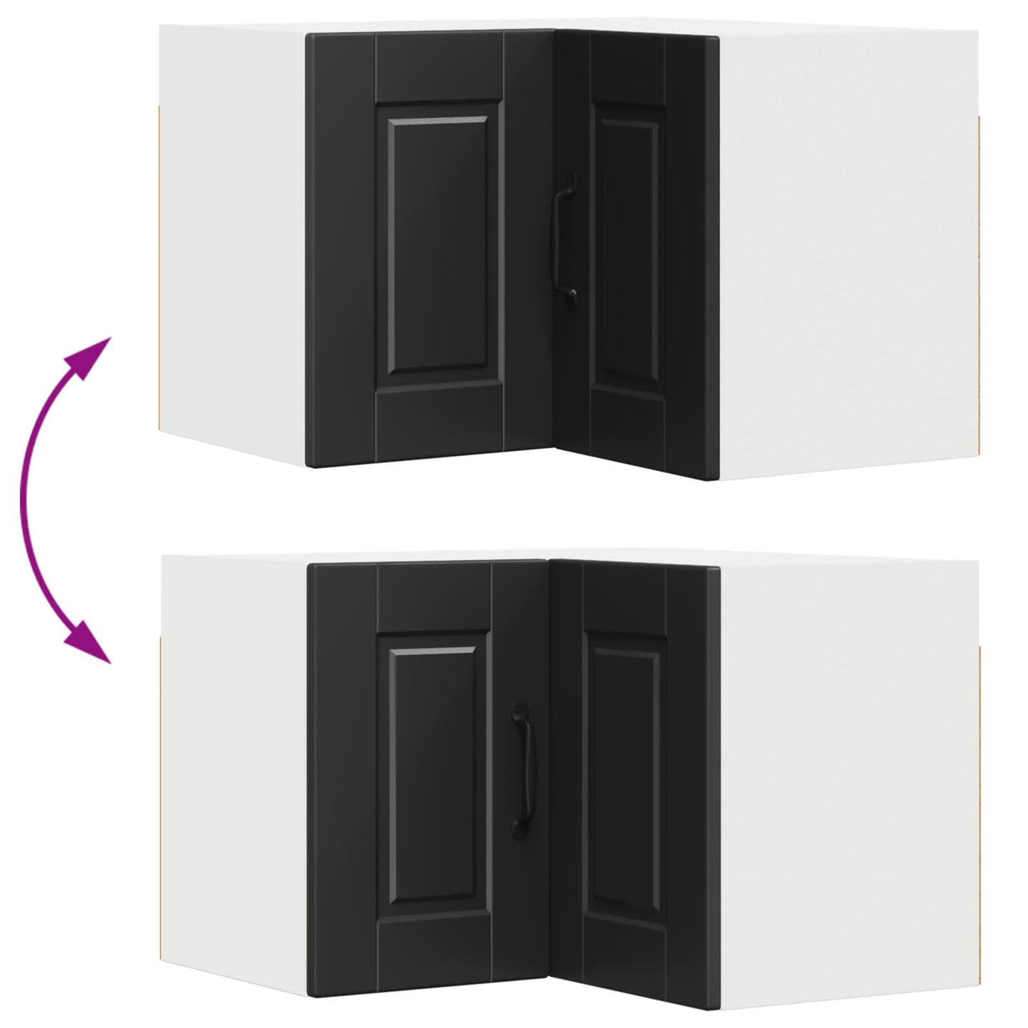 vidaXL Küchenschrank mit Regal Schwarz 57 x 57 x 40 cm Holzwerkstoff