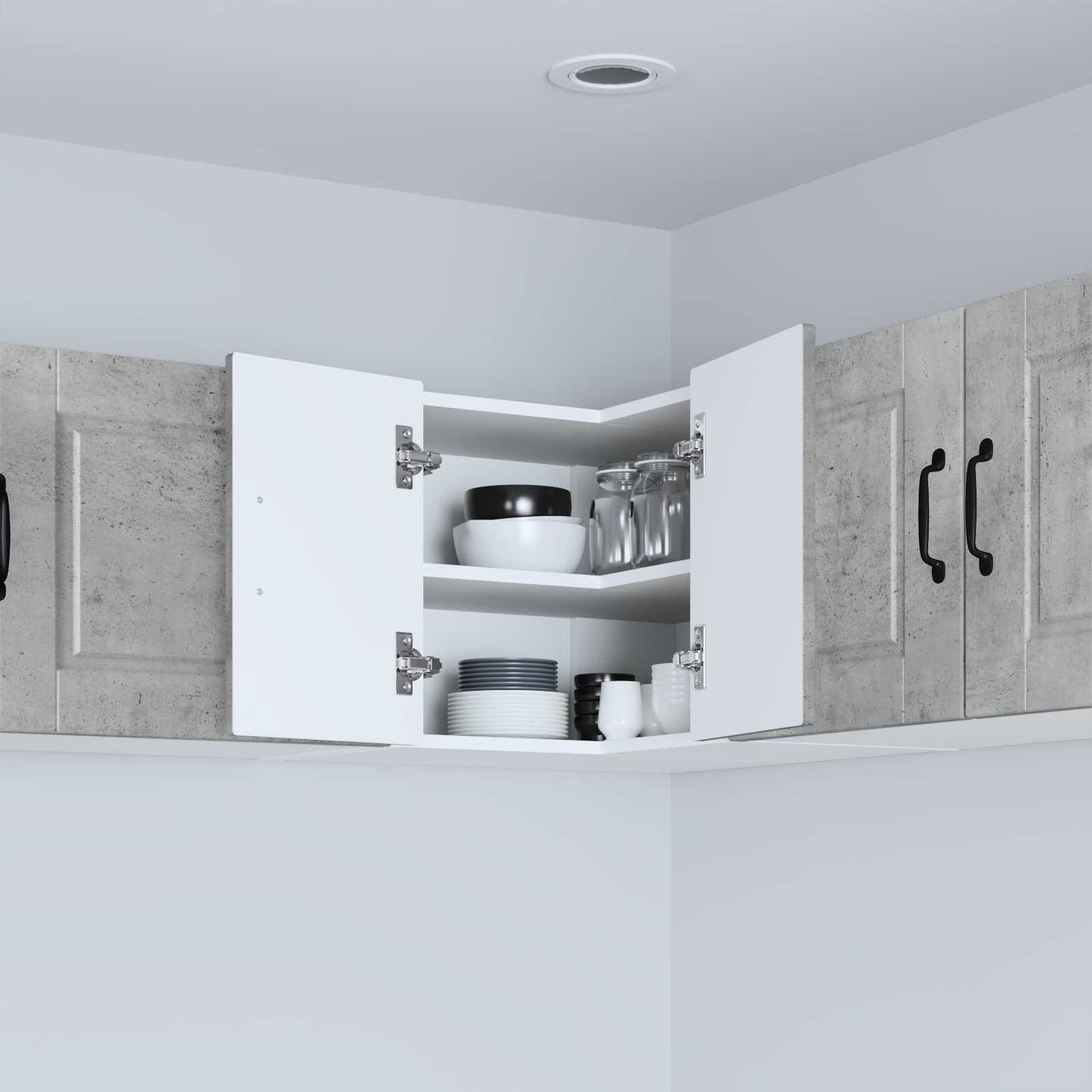 vidaXL Küchenschrank mit Tür Beton Grau 57 x 57 x 40 cm Holzwerkstoff