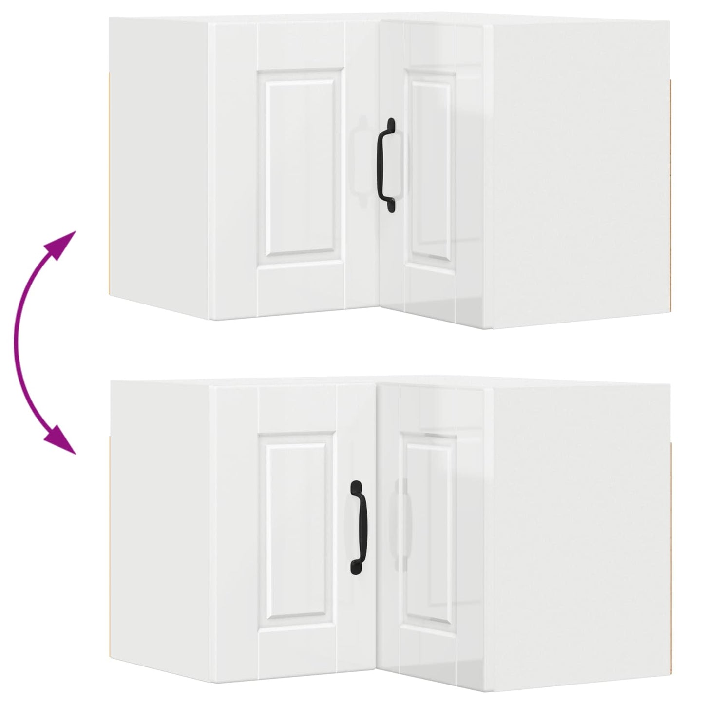 vidaXL Küchenschrank Hochglanz Weiß 57 x 57 x 40 cm Holzwerkstoff