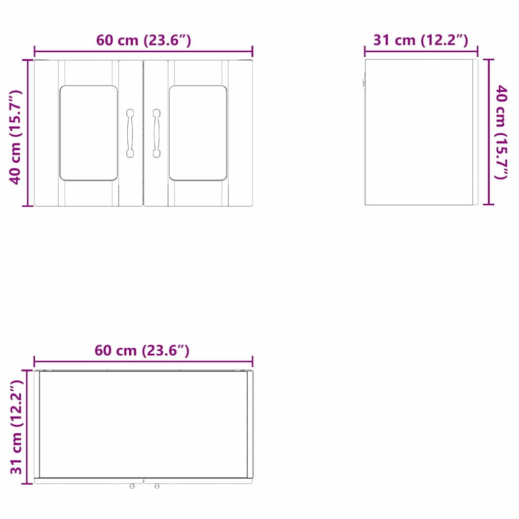 vidaXL Küchenschrank mit Regal Weiß 60 x 31 x 40 cm Holzwerkstoff