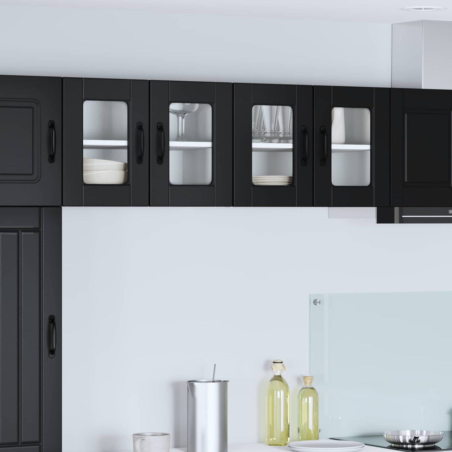 vidaXL Küchenschrank mit Regal Schwarz 60 x 31 x 40 cm Holzwerkstoff