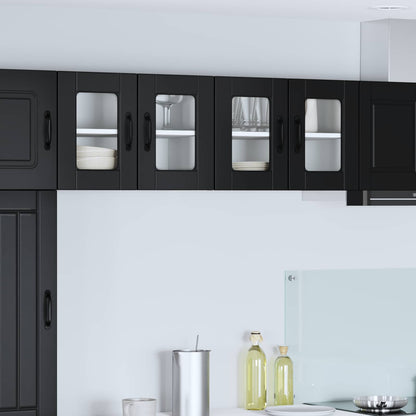 vidaXL Küchenschrank mit Regal Schwarz 60 x 31 x 40 cm Holzwerkstoff