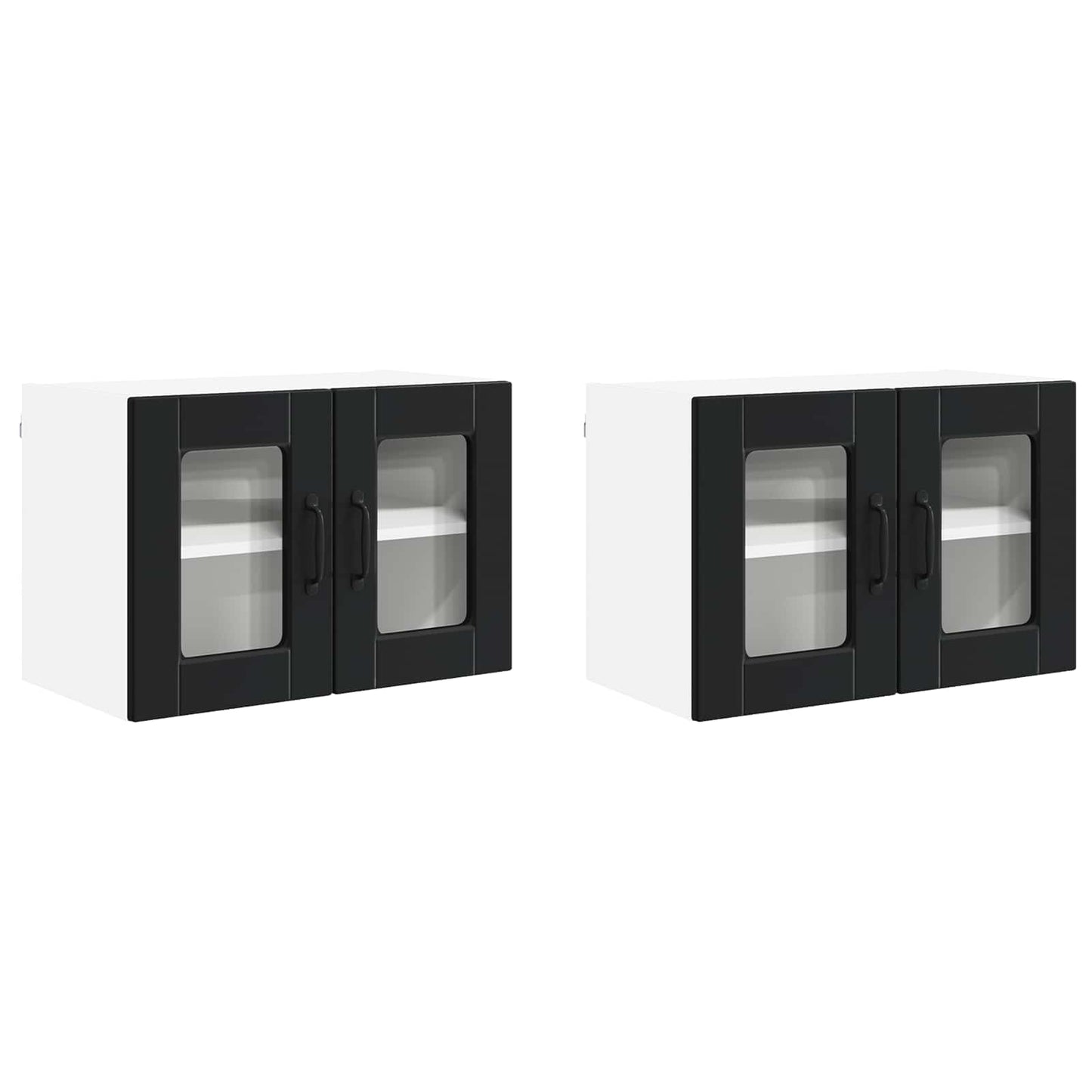 vidaXL Küchenschrank 2 pcs Schwarz 60 x 31 x 40 cm Holzwerkstoff