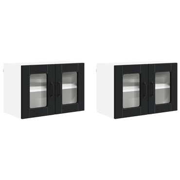 vidaXL Küchenschrank 2 pcs Schwarz 60 x 31 x 40 cm Holzwerkstoff