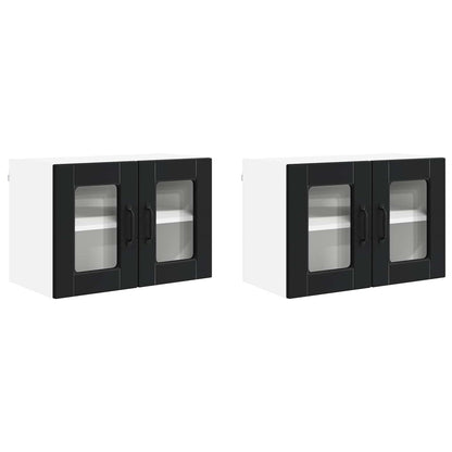 vidaXL Küchenschrank 2 pcs Schwarz 60 x 31 x 40 cm Holzwerkstoff